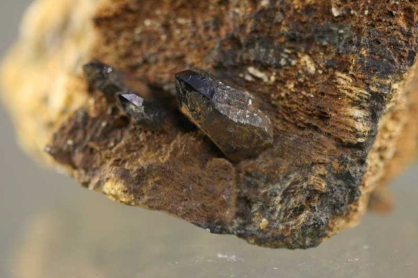 Smoky quartz, albite
