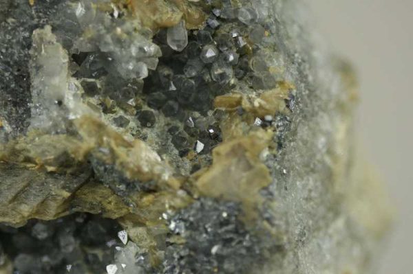 Siderite, arsenopyrite, calcite, quartz