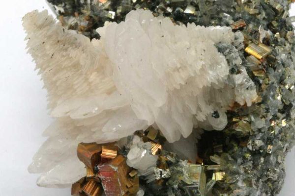 Pyrite, calcite