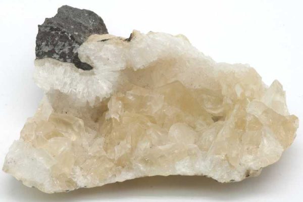Natrolite, calcite
