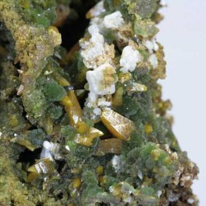 Wulfenite, mimetite, calcite