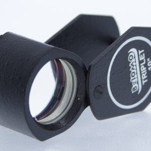 Gemological loupe, 10× magnification triplet