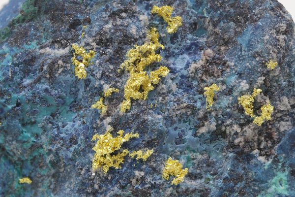 Gold, chrysocolla, shattuckite