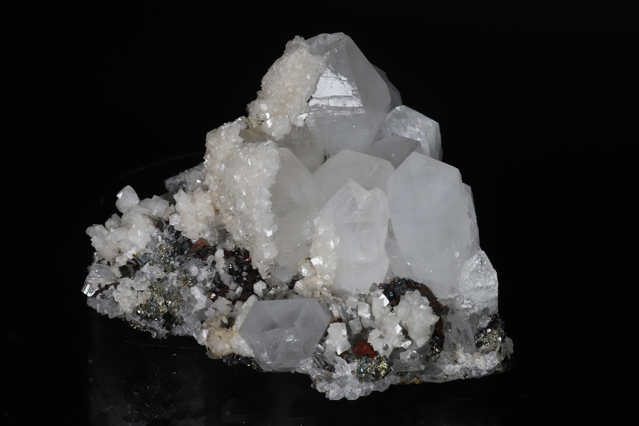 Crystal, pyrite, dolomite