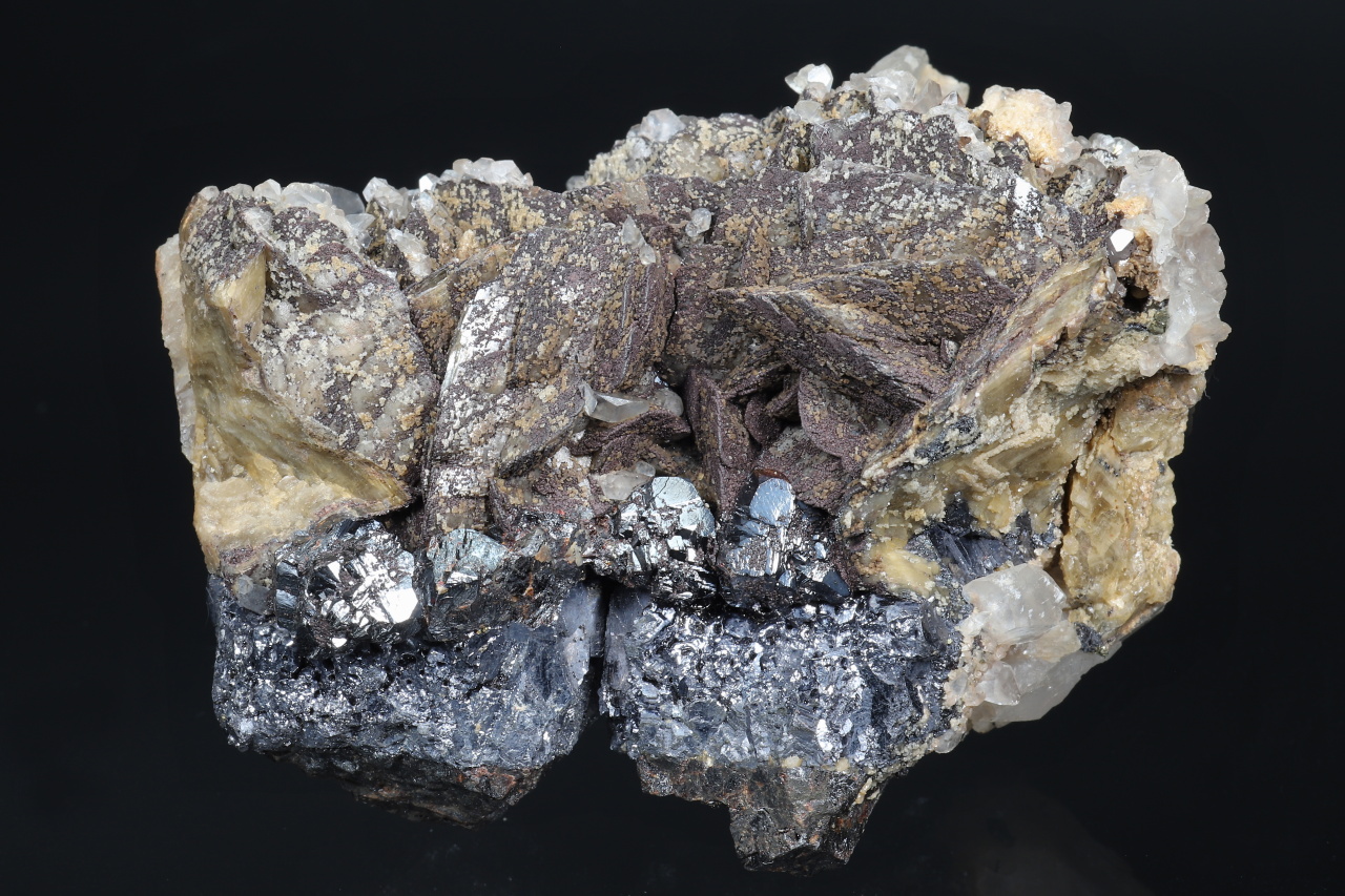 Galena, sphalerite, siderite, calcite