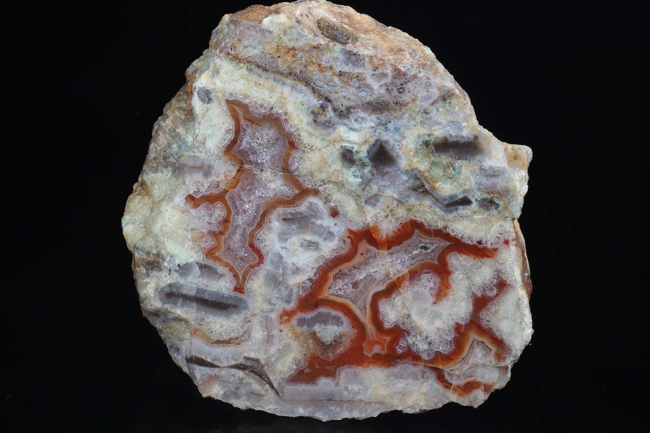 Carnelian, amethyst, fluorite