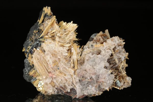 Rutile, hematite, hyalite