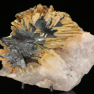 Rutile, hematite, quartz