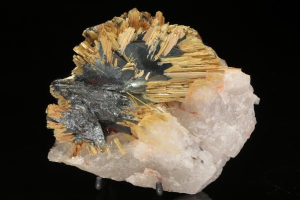 Rutile, hematite, quartz