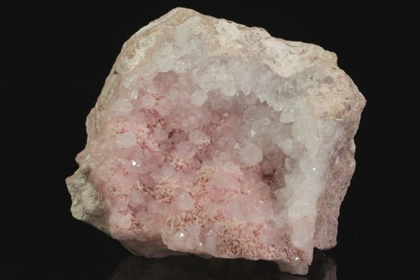 Rhodochrosite, rock crystal