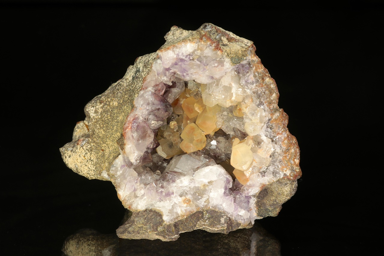 Amethyst, calcite